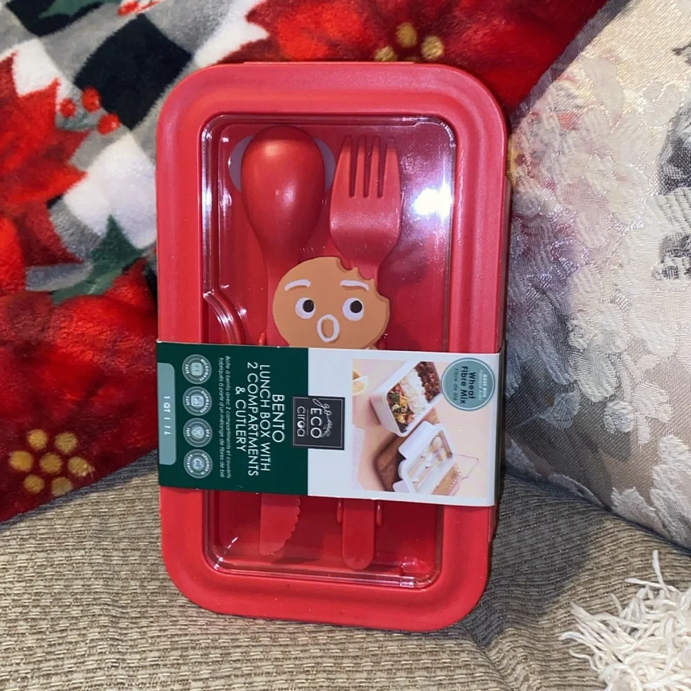 ❤️NWT ECO Circoa Bento Lunch Box within 2 Compartments & Cutlery